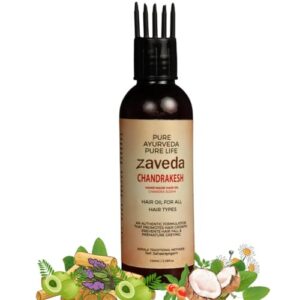 ChandraKesh Hair Oil: Ayurvedic Herbal Oil for Nourishing Hair, Reducing Hair Fall and Dandruff, Promoting Growth, and Cooling the Scalp. Handmade in Kerala, 100 ml.